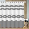 Simple Black Wavy Lines Shower Curtain With Minimalist Design For A Sleek Bathroom