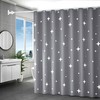 Simple European Style Gray Star Shower Curtain With Heat Preservation