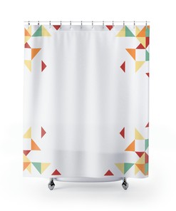 Simple Geometric Shower Curtain, Minimalist Bath Accessory with Timeless Style