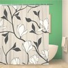 Simple Magnolia Flower Branch Silhouettes Shower Curtain