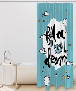 Simple Star Shower Curtain for Minimalist Bathroom Decor