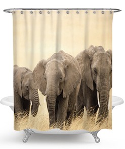Simple Yet Charming Elephant Shower Curtain In Wild Animals Elephants Mother And Kids