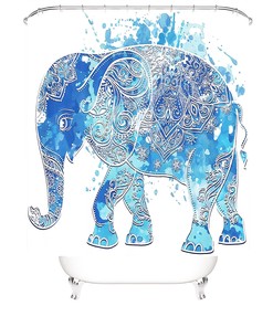 Simple Yet Elegant Elephant Shower Curtain For Your Bathroom