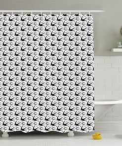 Simple and Elegant Night Moon Shower Curtain for a Calm Bathroom