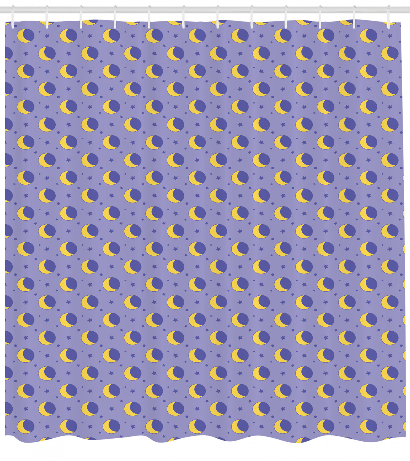 Simple and Elegant Night Moon Shower Curtain for a Calm Bathroom