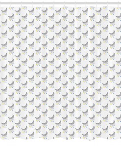 Simple and Elegant Night Moon Shower Curtain for a Calm Bathroom