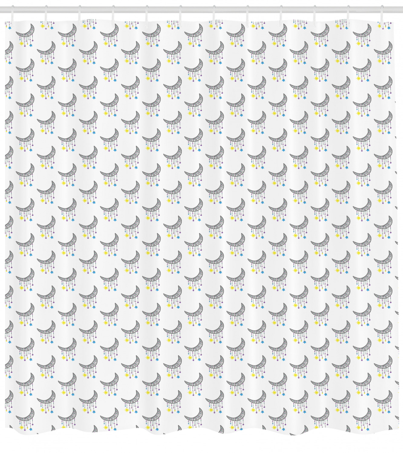 Simple and Elegant Night Moon Shower Curtain for a Calm Bathroom