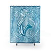 Simple and Modern Blue Mermaid Print Shower Curtain for Bathroom Decor
