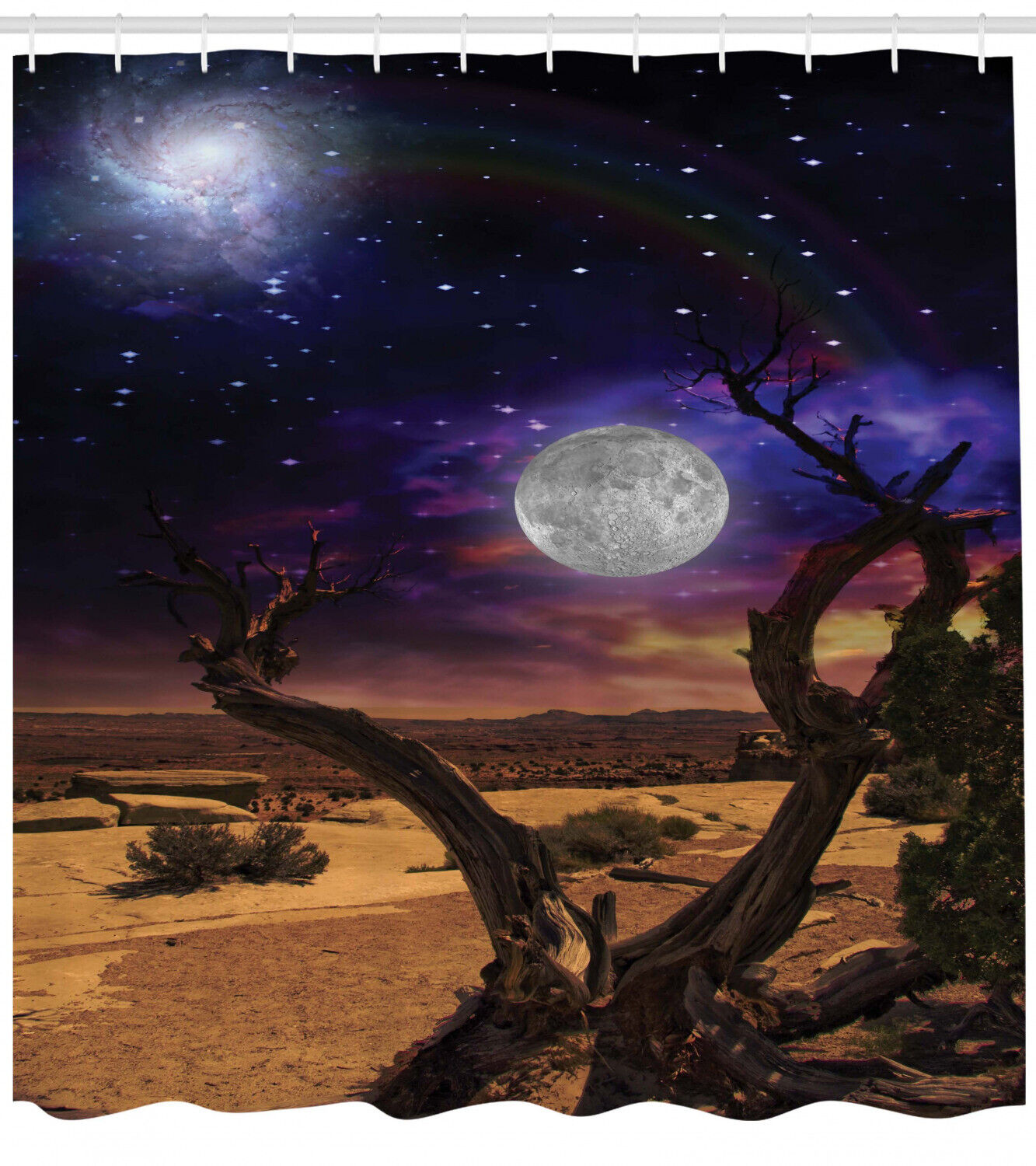 Simple yet stylish Moon Shower Curtain for Modern Bathroom Decor