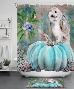 Simply Beautiful Autumn Owl Shower Curtain for Your Seasonal Bathroom Look