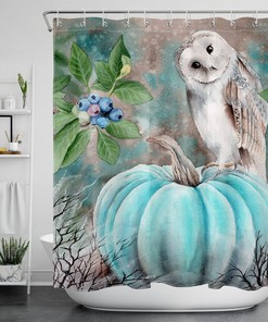 Simply Beautiful Autumn Owl Shower Curtain for Your Seasonal Bathroom Look