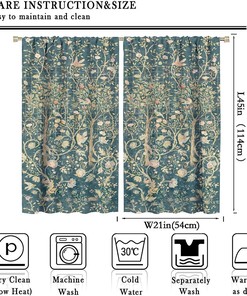 Simply Flower Thief William Morris Print Shower Curtains - Bedroom Kitchen Living Room Garden Cushion Bathroom Decor