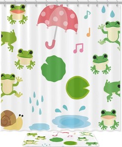 Singing Frog Shower Curtain - Waterproof Bathroom Curtain