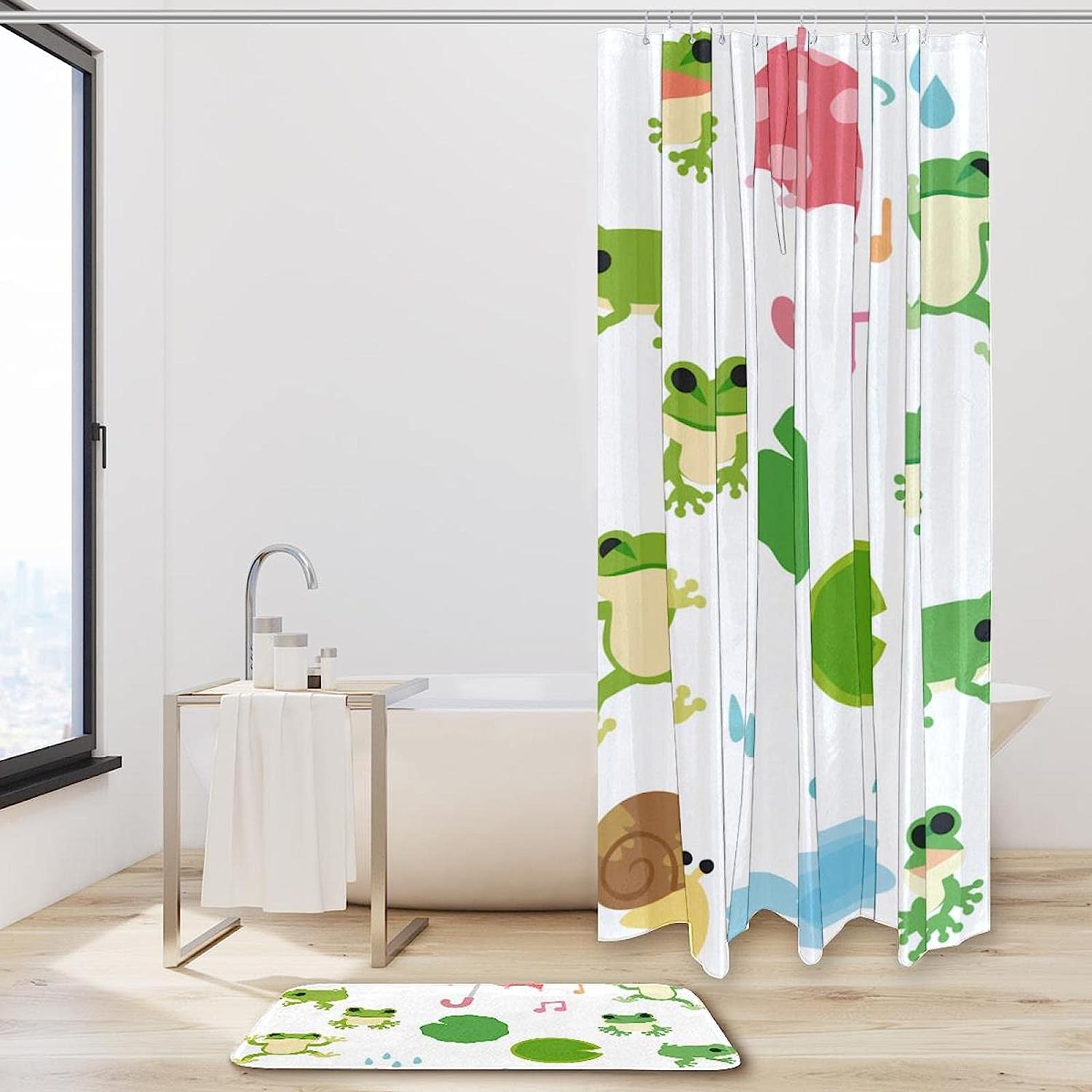 Singing Frog Shower Curtain - Waterproof Bathroom Curtain - Image 2