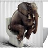 Sitting On The Toilet Funny Elephant Shower Curtain - Humorous Bathroom Decor