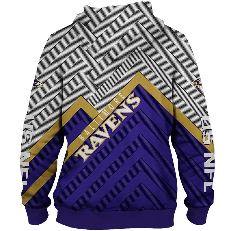 Size S-5Xl Baltimore Ravens Hoodie 3D Zip Hoodie Pullover For Fans