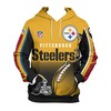 Sizzle Up Your Look With Pittsburgh Steelers Cute Flame Balls Graphic Zip Hoodie