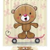 Skateboard Bear Waterproof Shower Curtain, Bathroom Decor