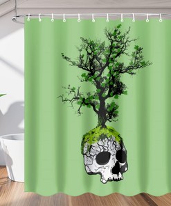 Skeleton Flower Garden Art Shower Curtain for Bathroom Fabric Home Decor 