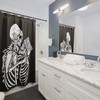 Skeleton Lovers Shower Curtain With Gothic And Tarot Room Decor Print 