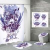 Skeleton Skull Flowers Fabric Shower Curtain, Durable and Washable Gothic Bathroom Decor