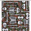 Skeleton Skull and Roses Fabric Shower Curtain, Durable and Washable Bathroom Decor