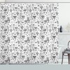 Sketch Alpaca Llama Shower Curtain - Hand-Drawn Animal Bathroom Curtain with Creative Design 