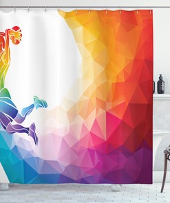 Sketch Art Print Basketball Shower Curtain for Modern Bathroom