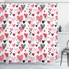Sketch Heart Designs Print Valentine's Day Shower Curtain for Bathroom Decor