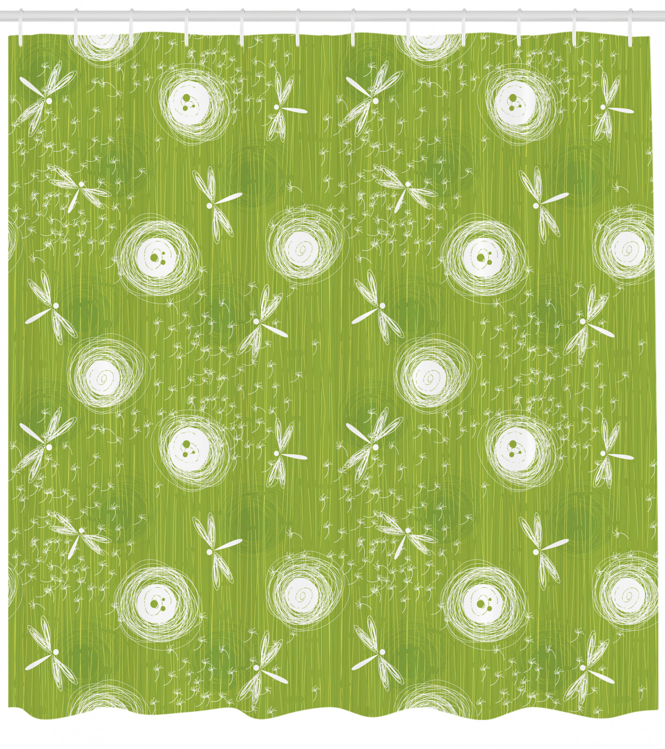 Sketchy Dandelion Dragonfly Shower Curtain For Artistic Bath Decorr - Image 4