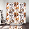 Skull And Roses Print Shower Curtain