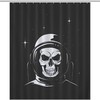 Skull Bathroom Decor, Black and Grey Skull Design Shower Curtain for Gothic Bathroom