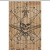 Skull Compass Pirate Bathroom Shower Curtain for Soft and Lightweight Bath Curtain