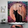 Skull, Crow, And Bat Halloween Forest Shower Curtain - Spooky Rustic Design