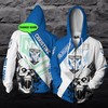 Skull Custom All Over Print Hoodie - Personalized For Canterbury Bankstown Bulldogs Nrl Fans 