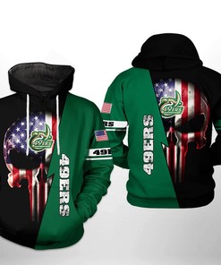 Skull Design All Over Print Hoodie - Charlotte 49Ers Ncaa Zip-Up Option