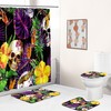 Skull Flowers And Palm Leaves Shower Curtain, Gothic Art For Unique Bathroom Decor