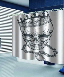 Skull In A Crown 3D Waterproof Fabric Bathroom Decoration Shower Curtain