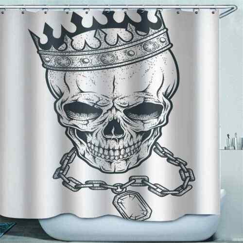 Skull In A Crown 3D Waterproof Fabric Bathroom Decoration Shower Curtain - Image 3