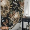 Skull Moth Butterfly Flowers Dark Gothic Modern Goth Print Shower Curtain For Your Bathroom