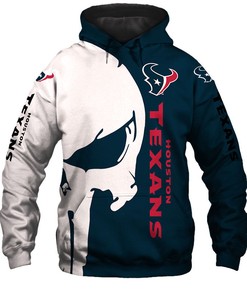 Skull Printed Houston Texans Hoodie 3D All Over Print With Unique Graphic, Perfect For Fans