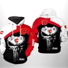 Skull Punisher 3D All Over Print Hoodie With Zip Up Option - Calgary Flames Nhl 
