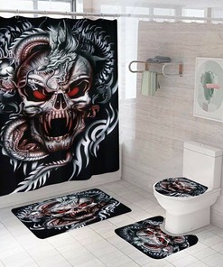 Skull Shower Curtain Cover for a Spooky Bathroom Makeover