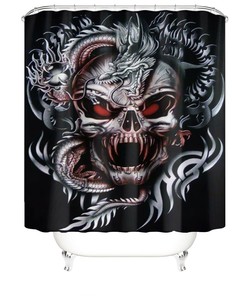 Skull Shower Curtain Cover for a Spooky Bathroom Makeover