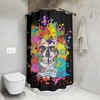 Skull Splash Print Shower Curtain for a Playful and Spooky Bathroom Decor
