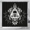 Skull Tattoo Art Print Shower Curtain for a Bold and Artsy Bathroom Look