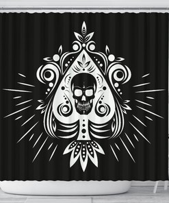 Skull Tattoo Art Print Shower Curtain for a Bold and Artsy Bathroom Look