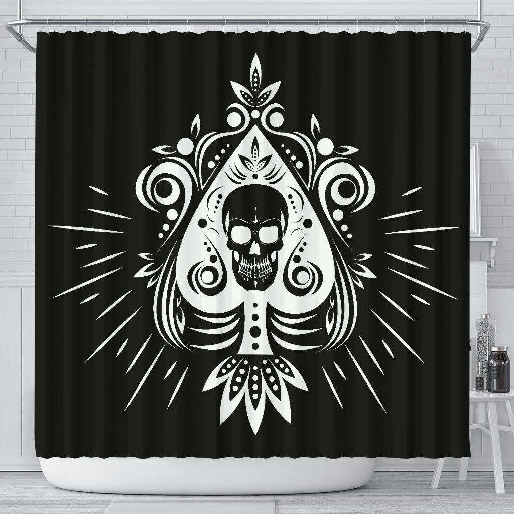 Skull Tattoo Art Print Shower Curtain for a Bold and Artsy Bathroom Look