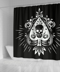 Skull Tattoo Art Print Shower Curtain for a Bold and Artsy Bathroom Look