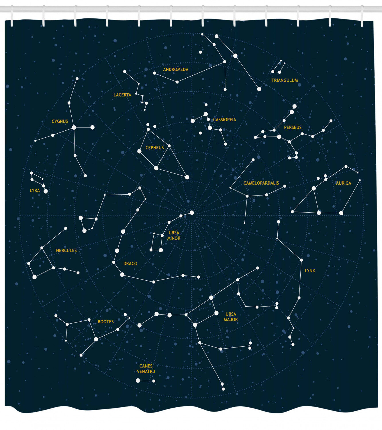Sky Map Constellation Shower Curtain - Celestial Bathroom Decor - Image 2
